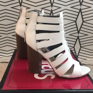 Sam Edelman- Circus Open Toe White Heels Size 6.5